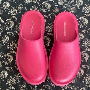 Jeffrey Campbell Hot Pink Slip-On Clog Mules